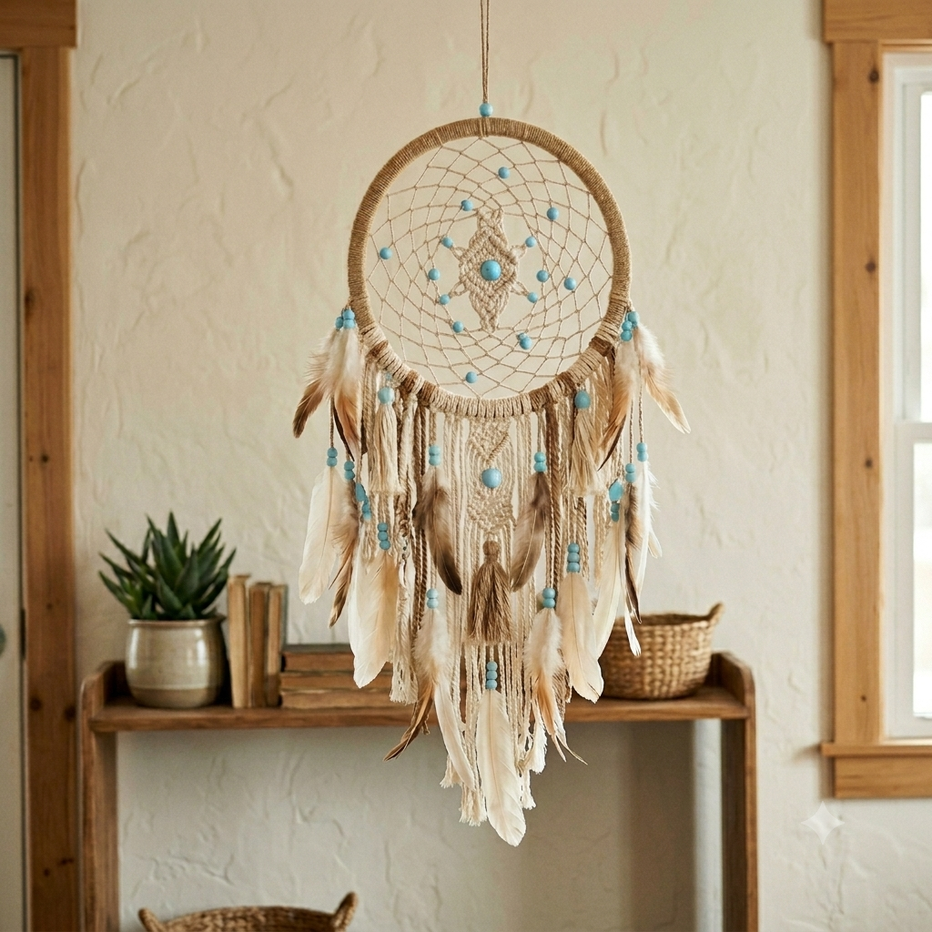 CM's Paradise, Boho Feather Wall Hanging Dreamcatcher